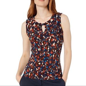 Tommy Hilfiger Floral Sleeveless Grommet Knit Top